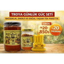 Troya Arıcılık Gıda Troya Günlük Güç Seti | Çiçek Balı 850 G + Polen Bal Mix 180 G + Sütun Balmumu | Çanakkale Menşeli