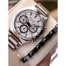 Ferucci Ferrucci Iç Fonksiyonları Aktif 30MT Suya Dayanıklı Çelik Kordon + Bileklik Hediyeli Erkek Kol Saati VS.BLKT.0752