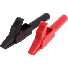 IC-243B 4mm Banan Jak Girişli Krokodil Catıı (2li Takım Siyah-Kırmızı)
