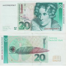 Banknoting Almanya 20 Mark 1991 Orijinal. Çilaltı.