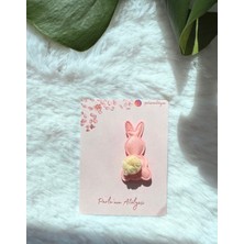 Parla'nın Atölyesi 0-3 Yaş Az Saçlı ve Saçsız Bebek Tokası Pembe Tavşan