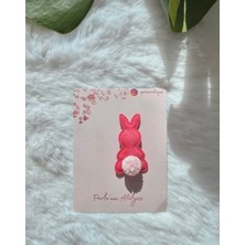 Parla'nın Atölyesi 0-3 Yaş Az Saçlı ve Saçsız Bebek Tokası Pembe Tavşan