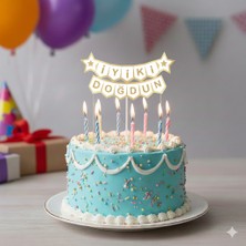 Dodomar Iyi Ki Doğdun – Pasta Süsü Beyaz Kürdanlı Varaklı Karton Yazı