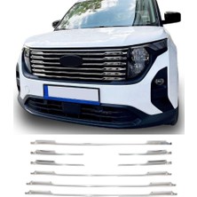 Carmind Ford Courier Uyumlu Krom Ön Panjur Çıtası 2024- (8 Parça)