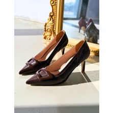 I Love Shoes Finrel Stiletto Acıkahve Rugan Toka Detaylı