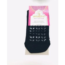 Begün Kaydırmaz Taban Silikonlu Standart Beden Siyah Tavaf Çorabı...hac-Umre Tavaf Çorabı...