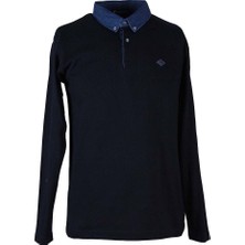 Trender Kot Yaka Lacivert Erkek Sweatshirt 551