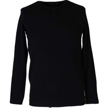 Trender Waffle Patlı Siyah Erkek Sweatshirt 5070