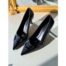 I Love Shoes Finrel Stiletto Siyah Rugan Toka Detaylı
