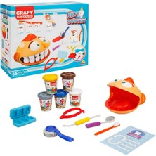 PopŞeker Crafy Jr. Toothy Dişçi Oyun Hamuru Seti – 12 Parça Eğitici Diş Hekimi Rol Yapma Seti