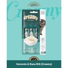M-Pets Creamy Somonlu & Biftekli Kedi Krema Ödül Maması 4X15 gr
