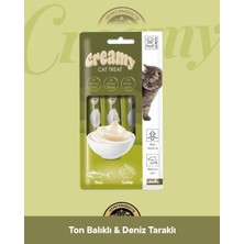 M-Pets Creamy Ton Balıklı & Deniz Taraklı Kedi Krema Ödül Maması 4X15 gr