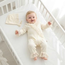Miniday Baby Kız Bebek Dantelli Şapkalı Tulum Mevlütlük TK1017