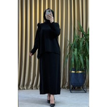 Misswhence MISS268 Kürklü Triko Tunik Siyah