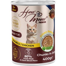 How Meow Tavuklu Jöleli Parça Etli Yetişkin Kedi Konservesi 400 gr