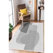 Pelura Halı Modern Soyut Desenli Dijital Baskılı Kaymaz Taban Yıkanabilir Salon Halısı Oturma Odası Halısı