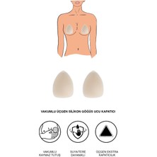 C&city Vakumlu Üçgen Silikon Göğüs Ucu Kapatıcı 7235 Ten