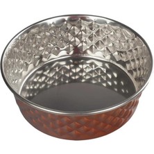 Oripet Elmas Desen Gold Çelik Mama Kabı 11CM