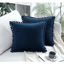 2'li Ponponlu Kırlent Kılıf Seti 40 x 40