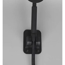 Yapışkanlı Duş Başlığı Tutucu Ayarlı Askılı Siyah