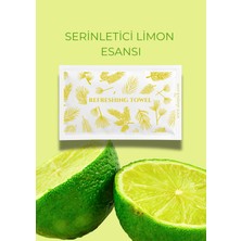 Alazpack Limon Esanslı Islak Mendil Baskılı Tek Kullanımlık Cep Mendili  7*12 100 Adet