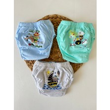 Pileki Baby 3 Adet % 100 Pamuk, Iç Kısmı Havlu , Su Geçirmez (3 - 4 Yaş Alıştırma Külodu )