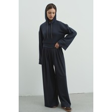 C&city Pure Touch Pileli Bol Pantolon CC7006 Füme