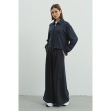C&city Pure Touch Tek Pileli Pantolon CC7007 Füme