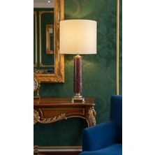 Montdekor El Yapımı Mermer Taşlı Bronz Abajur