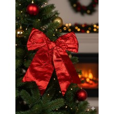 Dodomar 30 cm – Yılbaşı Fiyonk Saten Parlak Kırmızı Ağaç Dekoru Dekoratif Fiyonk