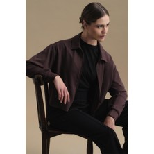 C&city Pure Touch Fermuarlı Sweat CC7002 Kahve