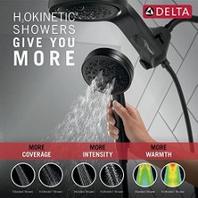 58680-BL Hydrorain H2OKINETIC 5 Ayar Ikisi Bir Arada, Mat Siyah Başlık El Duşlu