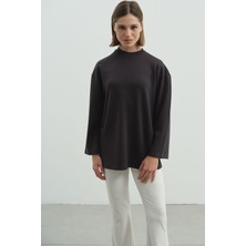C&city Oversize Basic Sweatshirt 980 Füme