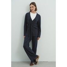 C&city Pure Touch Uzun Kol Kimono Füme Örme Kumaş Düz Desenli Rahat ve Şık Tasarım