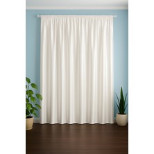 Dafne Home Daphne Beyaz Saten Güneşlik Perde Enxboy