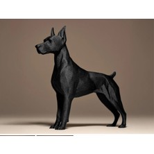 Doberman Heykel Biblo Dekoratif Obje 12 cm 3D Baskı Pla Plastik