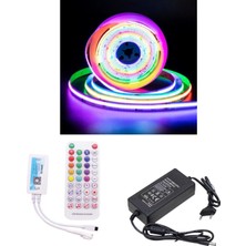 Powerr Led Aydınlatma 10 Metre 12 Volt 12 mm Iç Mekan 432 Ledli Argb Pixel Cob LED SP611E Bluetoothlu Sese Duyarlı Çift Çıkış Kumanda 8A Plastik Trafo Set