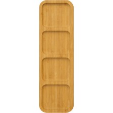 PudraLuna Bambu 4 Bölmeli Çerezlik, Sunumluk, Kahvaltılık, Sosluk, Sunum Tabağı