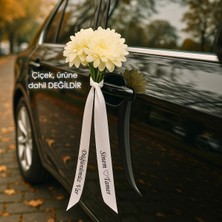 Kişiye Özel Isimli Gelin Arabası Kurdelesi / Düğün Gelin Araba Süsü Damat Bride Groom