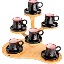 Bilge Seramik43 6’lı Takım El Yapımı Kazan Seramik Kahve Fincanı, Kahve Fincanı