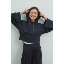 C&city Pure Touch Kapüşonlu Sweat CC7004 Füme