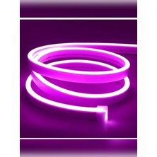 Pembe Renk Neon LED 1 mt 12 Volt Trafo Li Tak Fişe Çalıştır