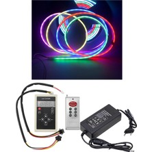Powerr Led Aydınlatma 10 Metre 12 Volt 6X12 mm 120 Ledli Argb Pixel Neon IC2811 Çift Çıkış Kumanda 8A Plastik Trafo Set