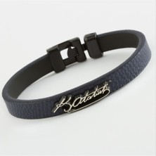 Gümüş Takıcım Mustafa Kemal Atatürk Kaliteli Suni Deri Bileklik