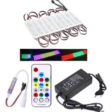 Powerr Led Aydınlatma 20 Adet 12V 3 Watt Argb Pixel Cob Modül 17 Tuşlu Sese ve Müziğe Duyarlı Rf Kumandalı 5A Plastik Adaptörlü Set
