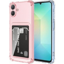 Teknomoda Samsung Galaxy A07 Kılıf Kartlıklı Anti Şok Korumalı Şeffaf Silikon Pembe