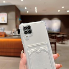 Teknomoda Samsung Galaxy A22 Kılıf Kartlıklı Anti Şok Korumalı Şeffaf Silikon Şeffaf Açık