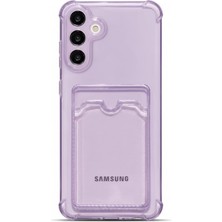 Teknomoda Samsung Galaxy S23 Kılıf Kartlıklı Anti Şok Korumalı Şeffaf Silikon Lila