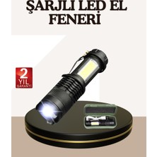 Aykn Küçük Boy Şarjlı LED El Feneri Taşınabilir Klipsli (485O0)