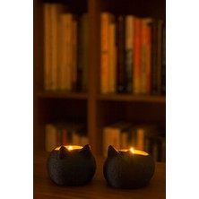 Tasarım Dekoratif Mumluk & Mumluk Seti 2'li + Tealight Mum Seti